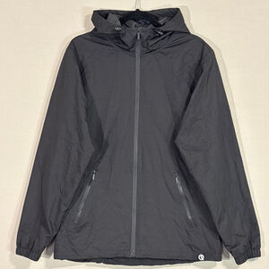 Quikflip Black Hooded Jacket Men’s M | Packable Convertible Backpack Lightweight